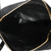 Black Suede & Leather All-Over Monogram Camera Bag