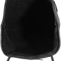 Saint Laurent Black Grained Leather Passamaneria Patti Tote Handbag av