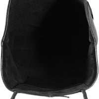 Black Grained Leather Passamaneria Patti Tote