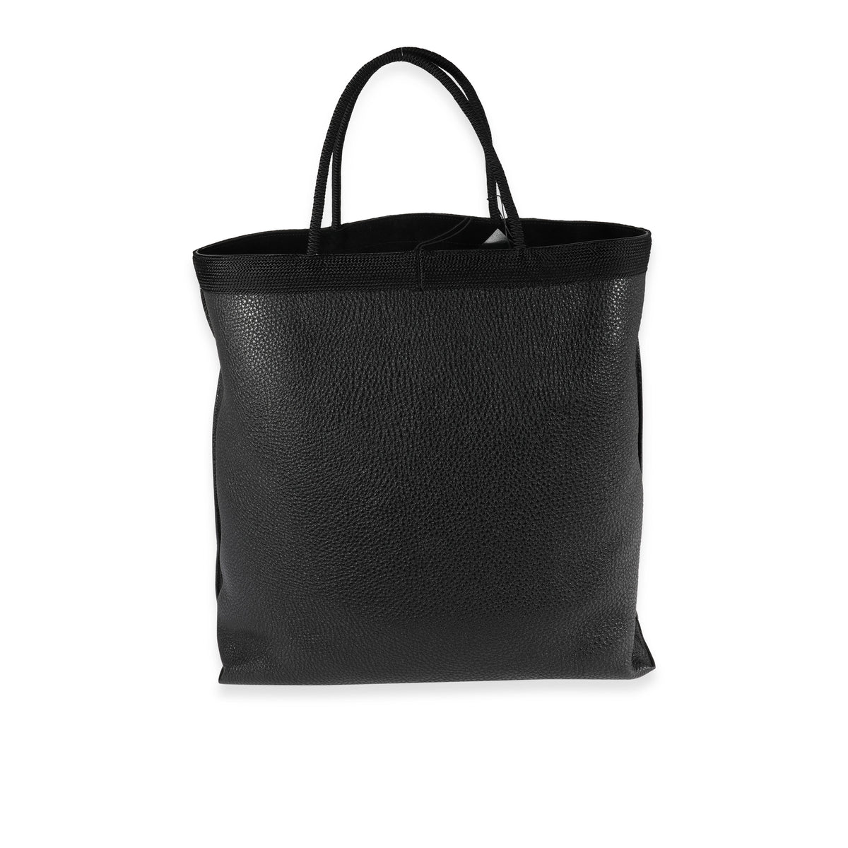 Black Grained Leather Passamaneria Patti Tote