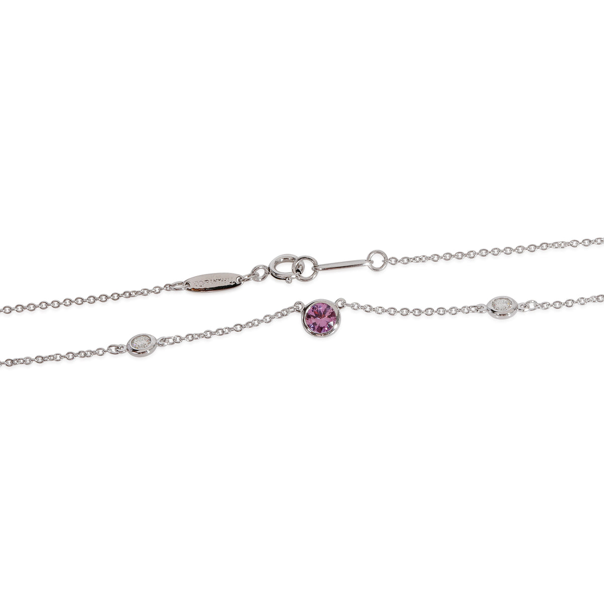 Tiffany & Co. Elsa Peretti Pink Sapphire & Diamonds Color by the Yard Necklace