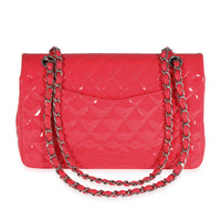 Candy Pink Quilted Patent Leather Medium Classic Double Flap Bag