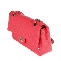 Candy Pink Quilted Patent Leather Medium Classic Double Flap Bag