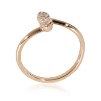 Pink Pear Shaped Diamonds Mirror Ring in 18K Rose Gold, 0.16 Ctw