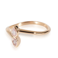 Pink Pear Shaped Diamonds Mirror Ring in 18K Rose Gold, 0.16 Ctw