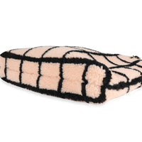 Peach & Black Shearling Shopping Tote