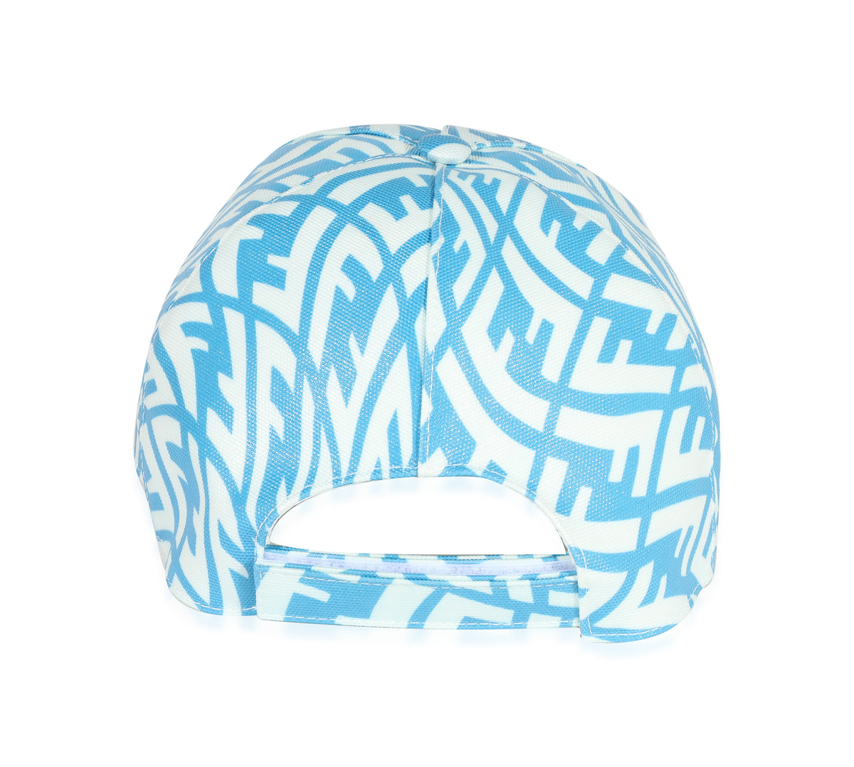 Fendi Cyber Blue & White FF Vertigo Print Coated Canvas Baseball Cap pv