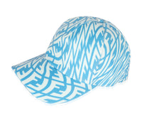 Fendi Cyber Blue & White FF Vertigo Print Coated Canvas Baseball Cap sv