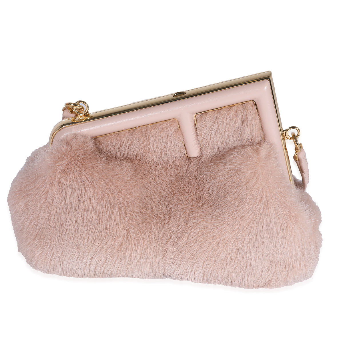Blush Mink & Leather Small First Bag