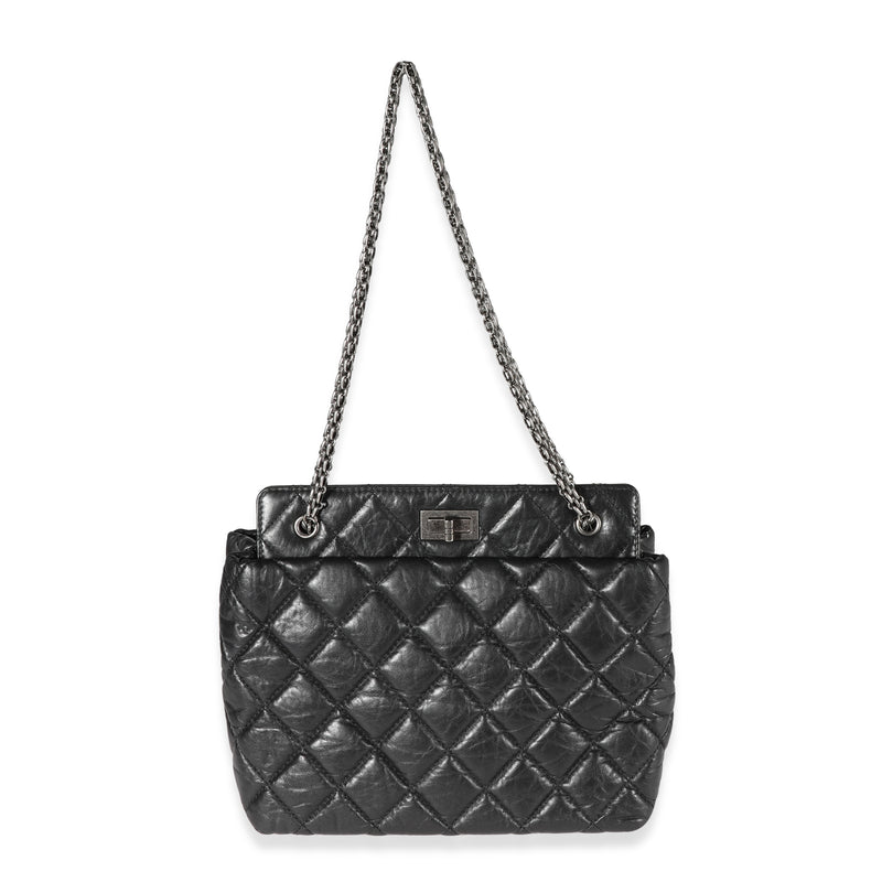 Black Quilted Aged Calfskin Reissue Shopping Tote