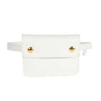 Hermès Vintage White Evergrain Pochette Belt Bag GHW