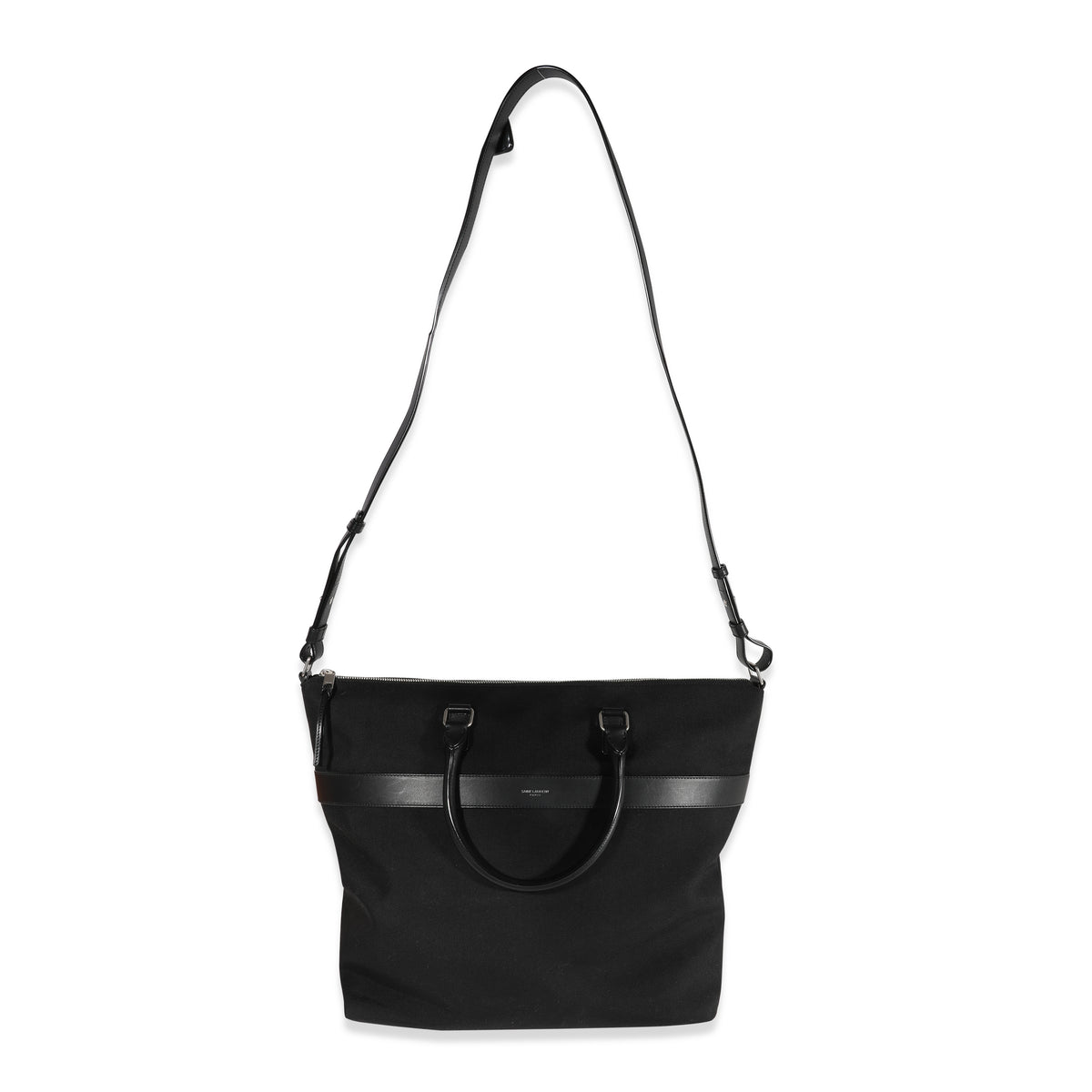 Black Canvas & Leather Tote