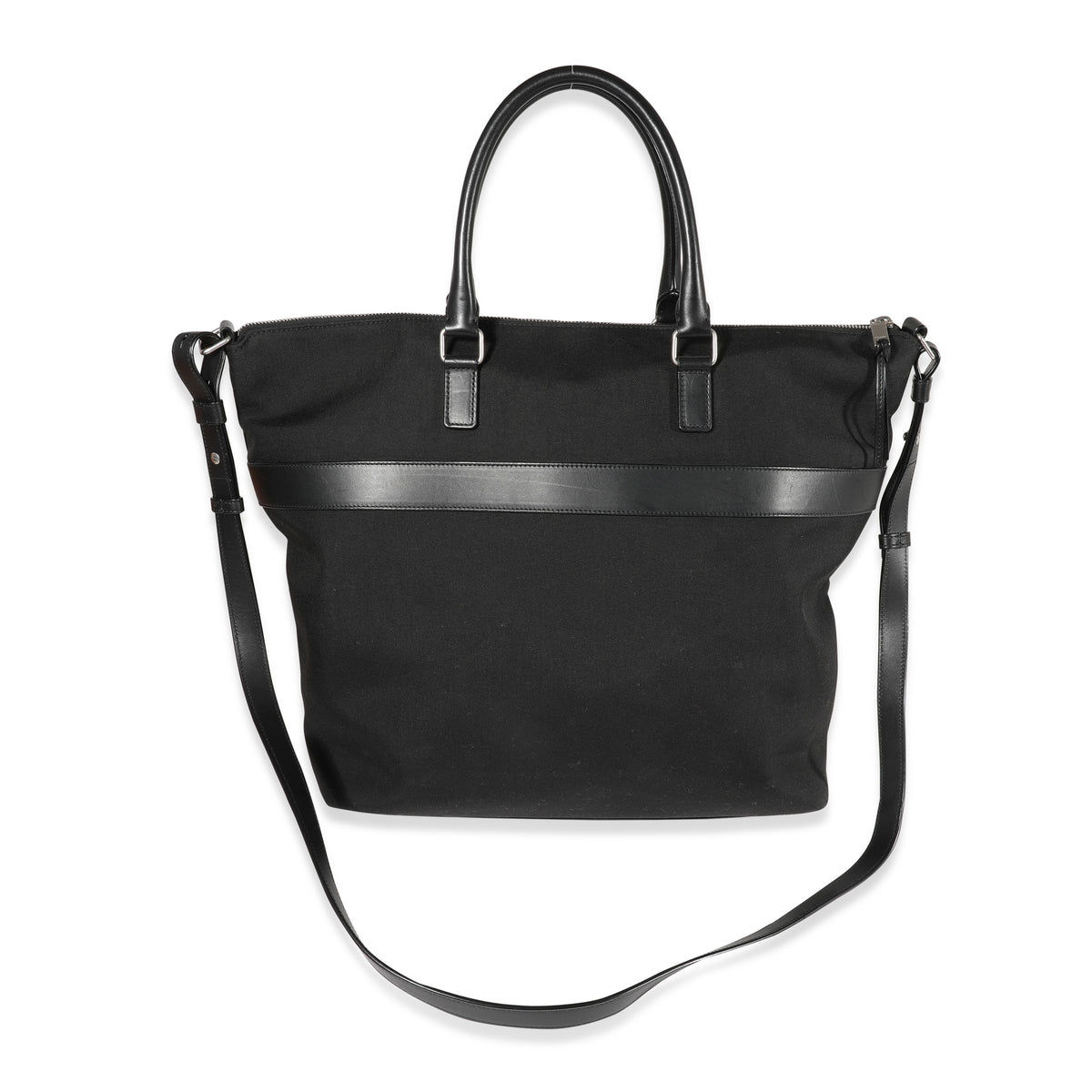 Black Canvas & Leather Tote