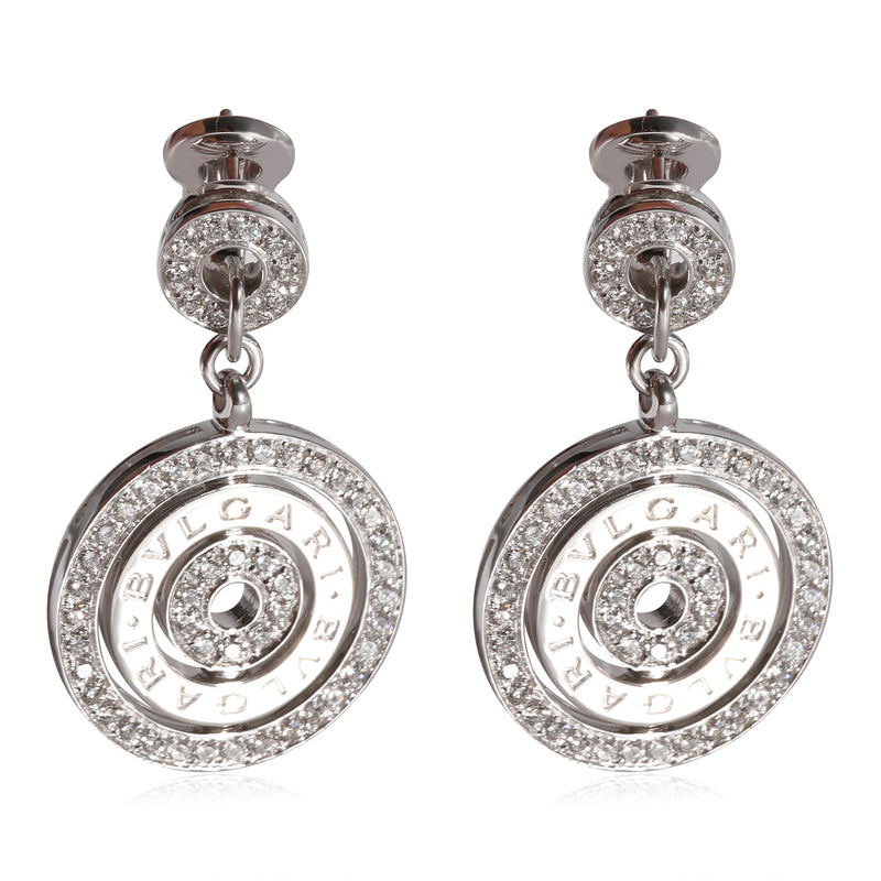Astrale Cerchi Drop Diamond Earrings in 18k White Gold 1 3/8 CTW