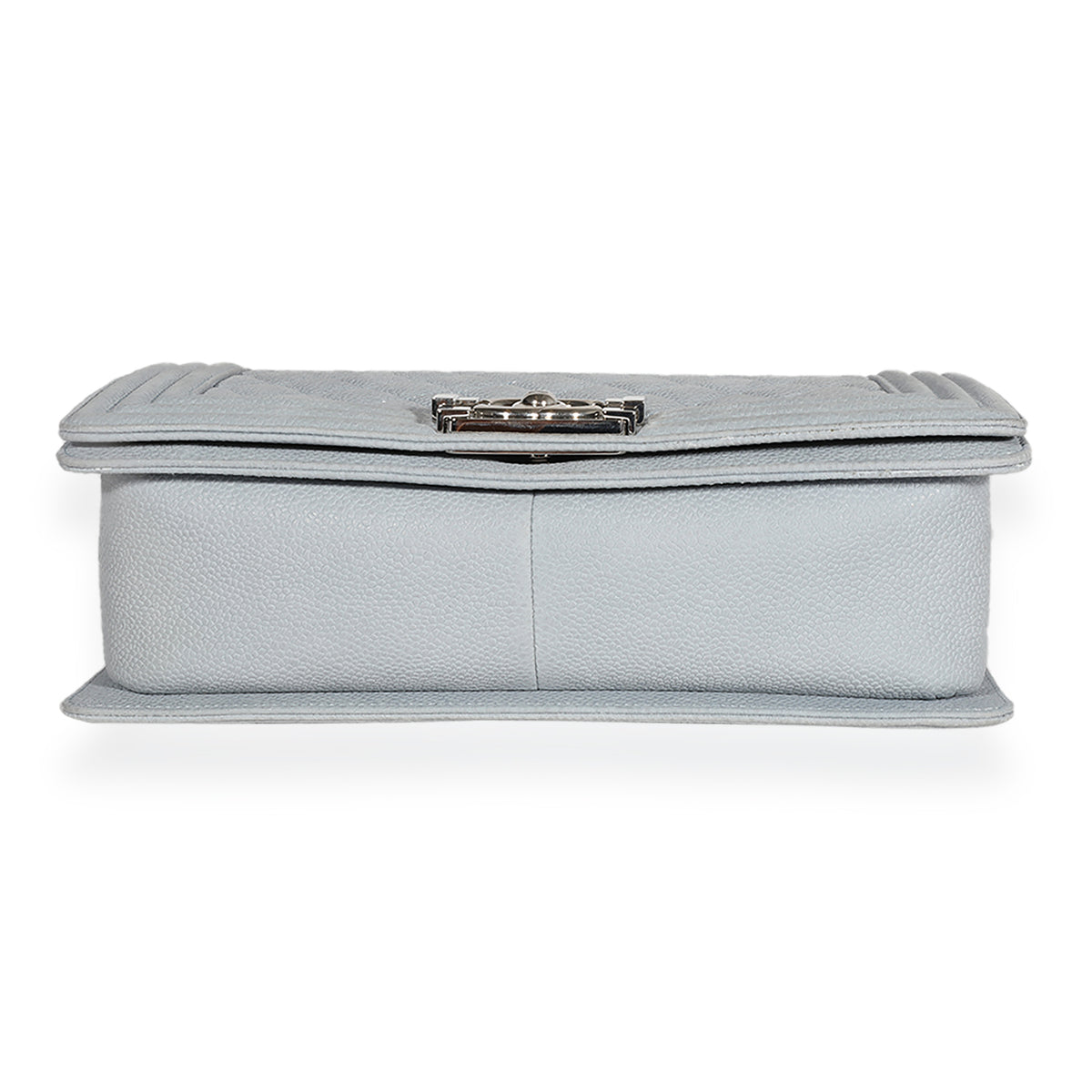 Light Blue Quilted Washed Caviar Old Medium Boy Handbag