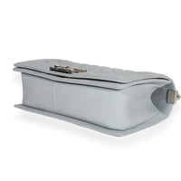 Light Blue Quilted Washed Caviar Old Medium Boy Handbag