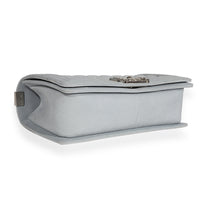 Light Blue Quilted Washed Caviar Old Medium Boy Handbag