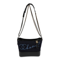 Navy Wool Paris-Hamburg Embroidered Large Gabrielle Hobo