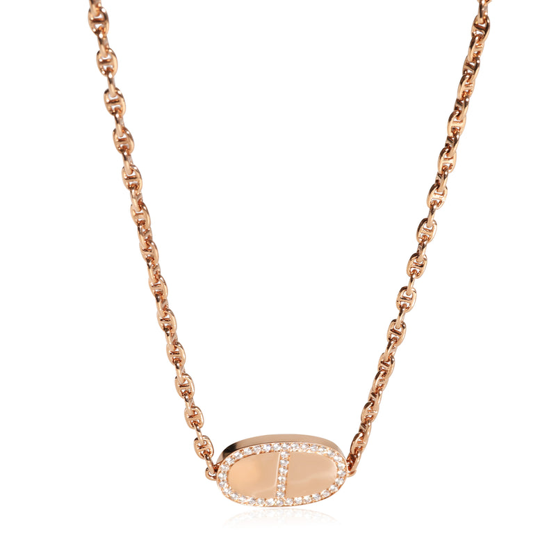 Chaine dAncre Verso Necklace in 18K Rose Gold 0.88 Ctw