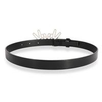 Chanel Black Calfskin Crystal Peace Sign Emoji Belt 65/26 pv