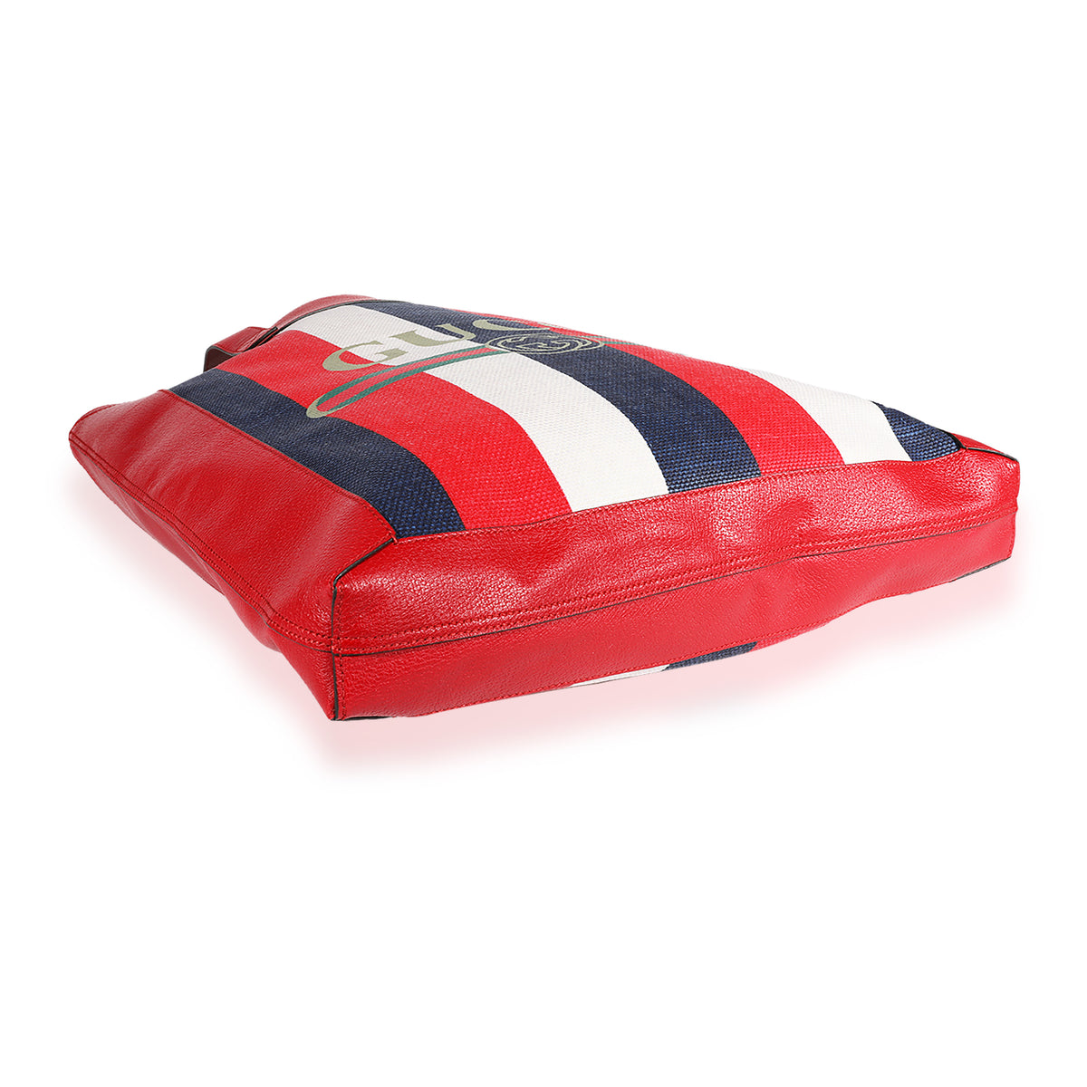 Red, White, & Blue Logo Stripe Canvas and Leather Tote