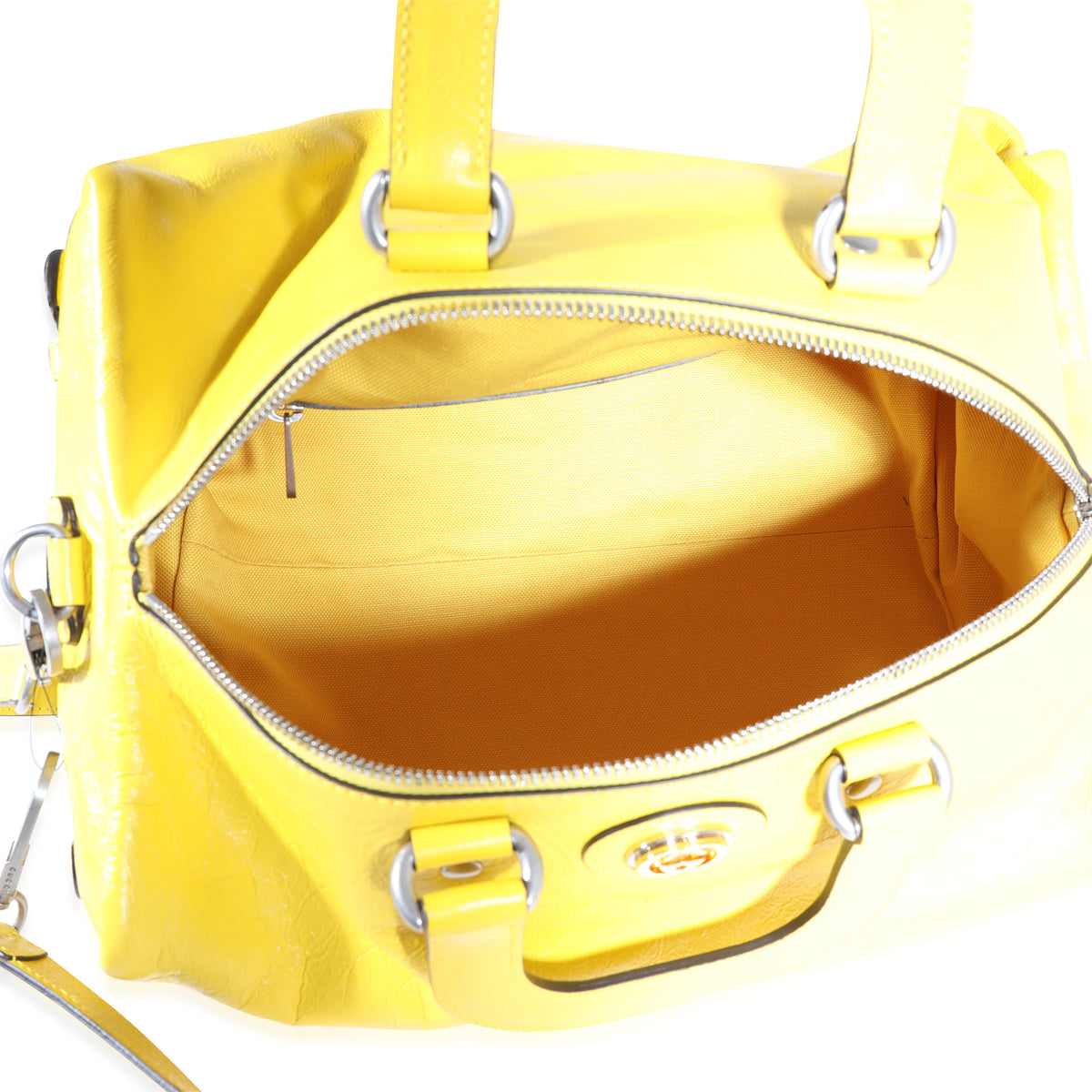 Yellow Soft Crinkled Leather Convertible Backpack Satchel