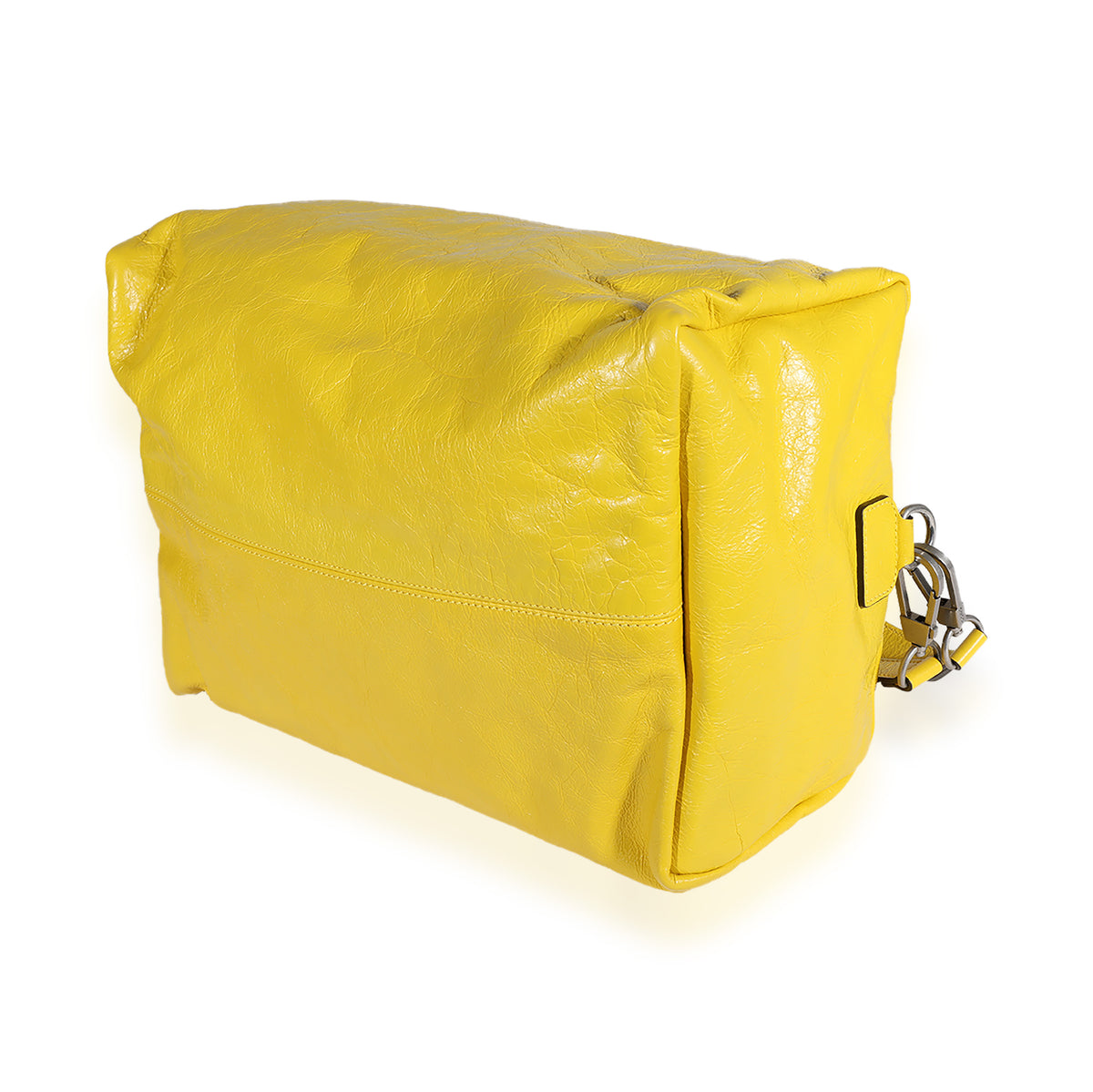 Yellow Soft Crinkled Leather Convertible Backpack Satchel