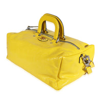 Yellow Soft Crinkled Leather Convertible Backpack Satchel