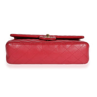 Red Quilted Lambskin Medium Classic Double Flap Bag