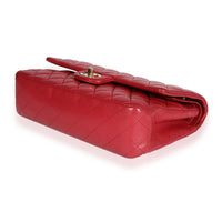 Red Quilted Lambskin Medium Classic Double Flap Bag