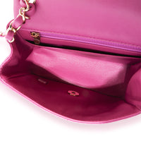 Purple Quilted Lambskin Mini Square Classic Flap Bag