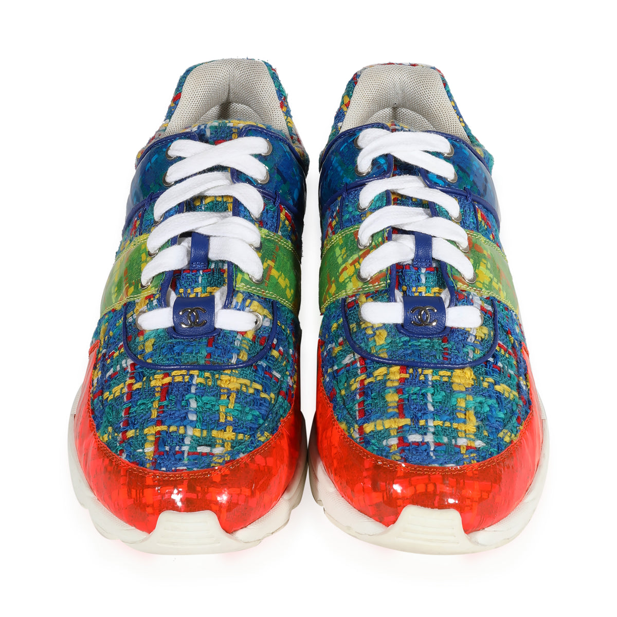 Chanel 17S Multicolour PVC Tweed Sneakers 40.5 pv