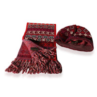 Kids Multicolor Monogram Cashmere Hat & Scarf Set