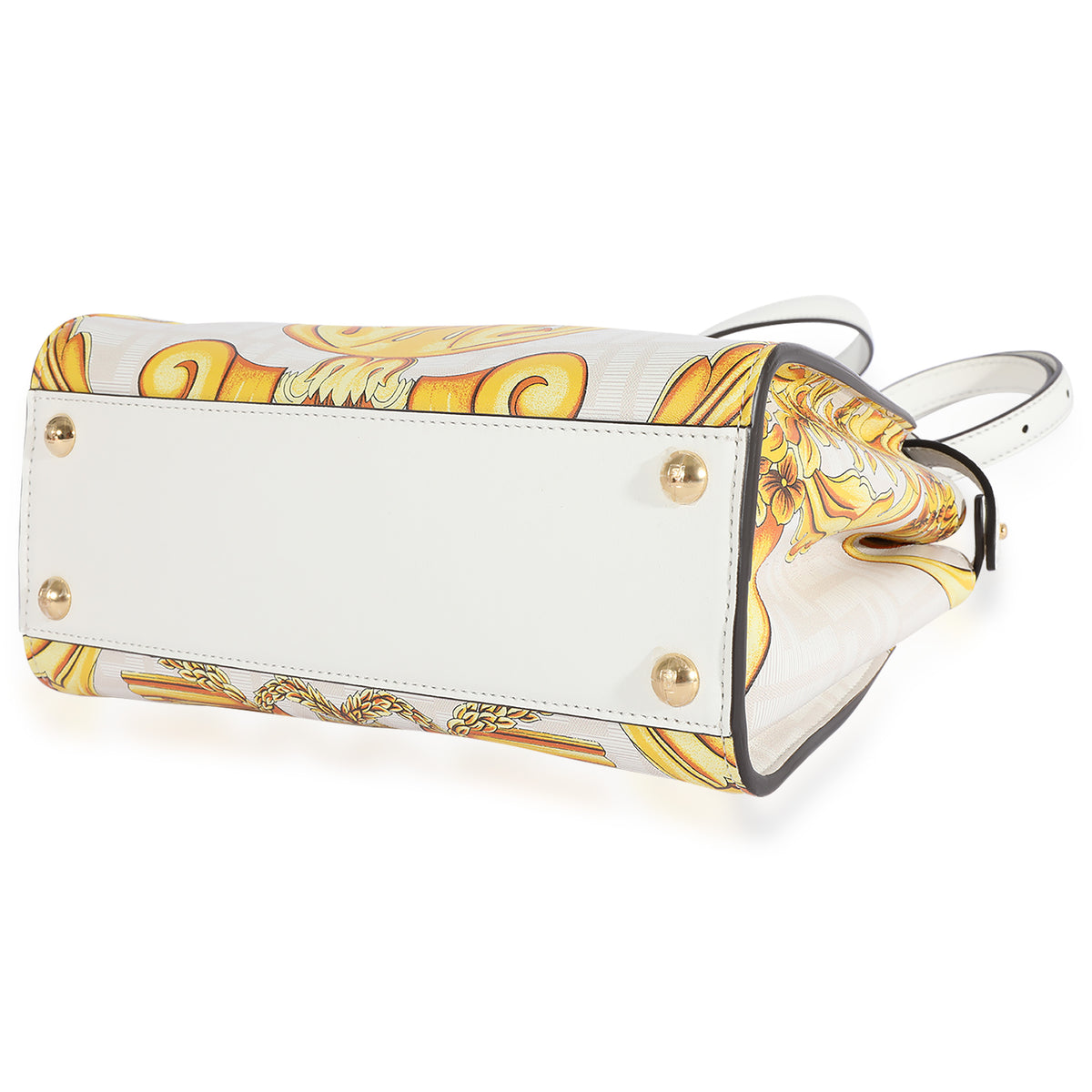 Fendi x Versace Fendace Gold Baroque & White FF Motif Mini Peekaboo Handbag box