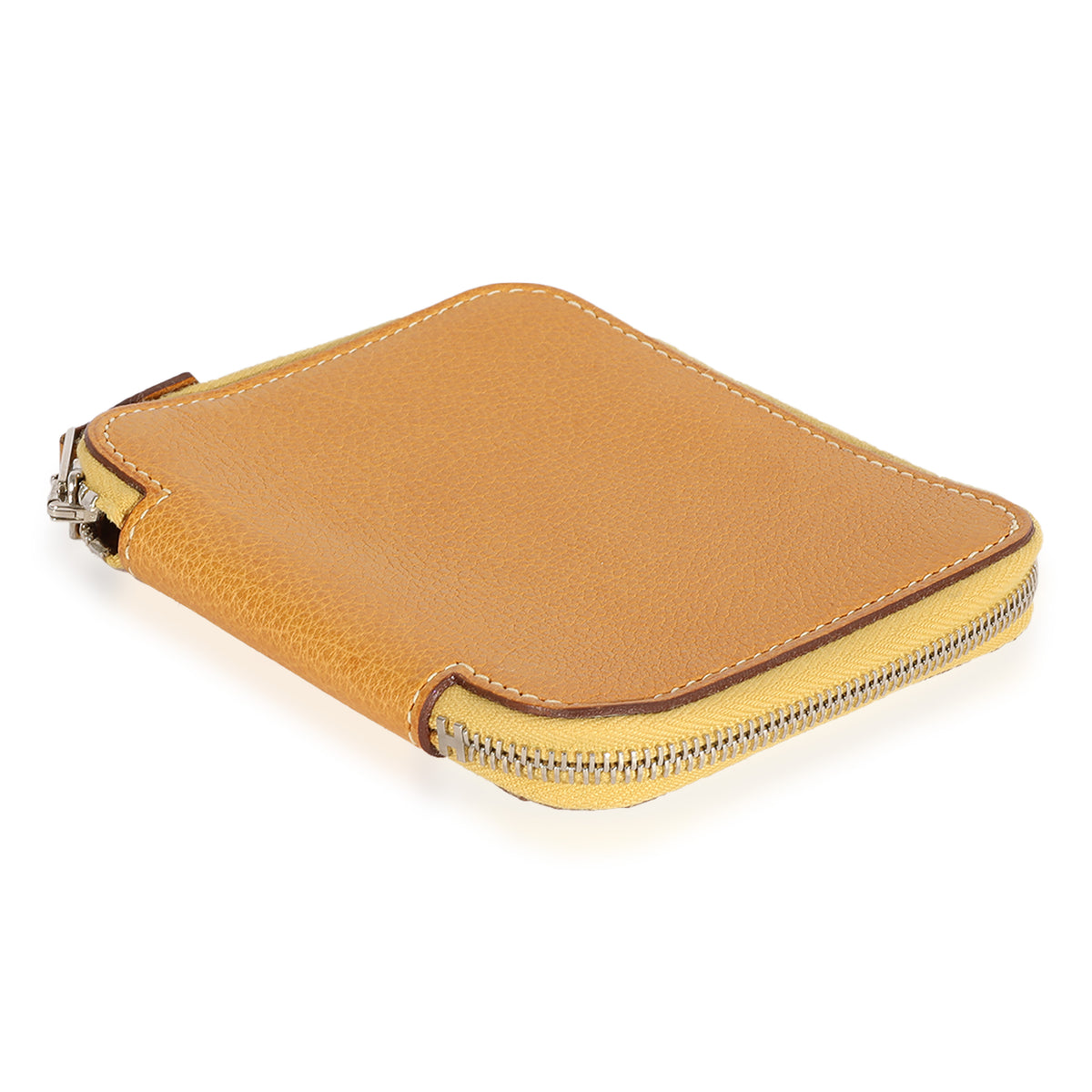 Natural Vache Liegee Azap Compact Wallet PHW