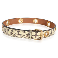 Black & Cream Python FF Motif Belt