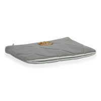 Gray Quilted Satin Chanel 19 O-Case