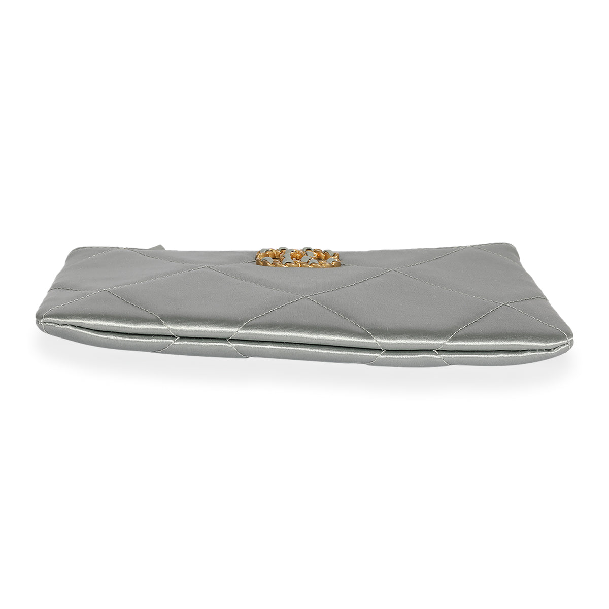 Gray Quilted Satin Chanel 19 O-Case