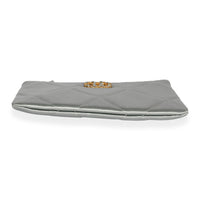 Gray Quilted Satin Chanel 19 O-Case