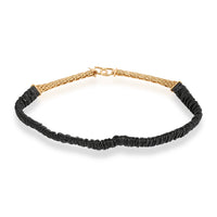 Black Elastic Lambskin & Gold Chain CC Belt