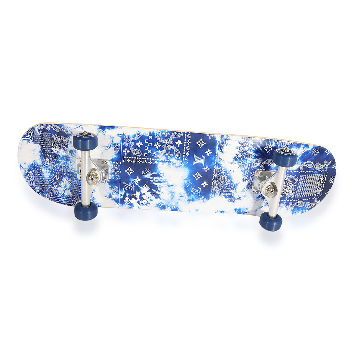 Blue Monogram Bandana Tie Dye Skateboard