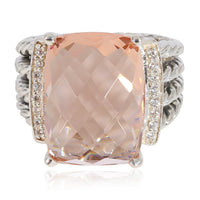 Wheaton Morganite Diamond  Ring in Sterling Silver 0.13