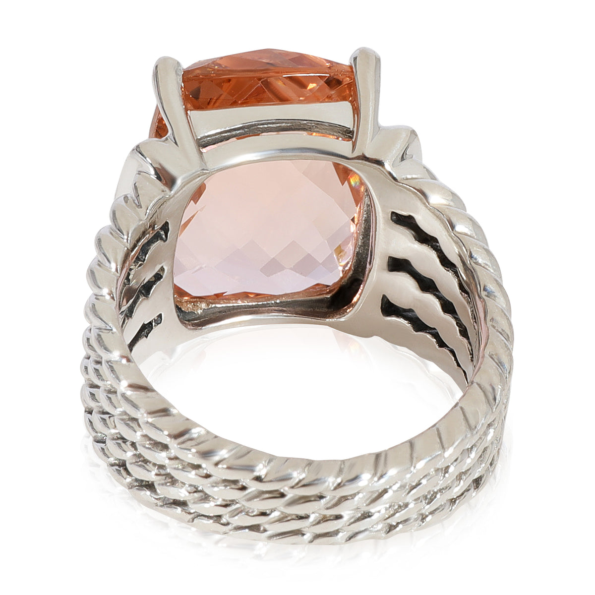 Wheaton Morganite Diamond  Ring in Sterling Silver 0.13