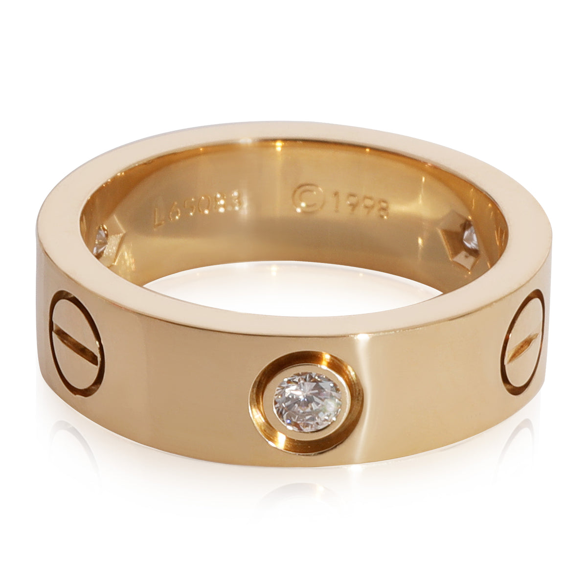 Cartier Love 3 Diamond Ring in 18k Yellow Gold 0.22 CTW