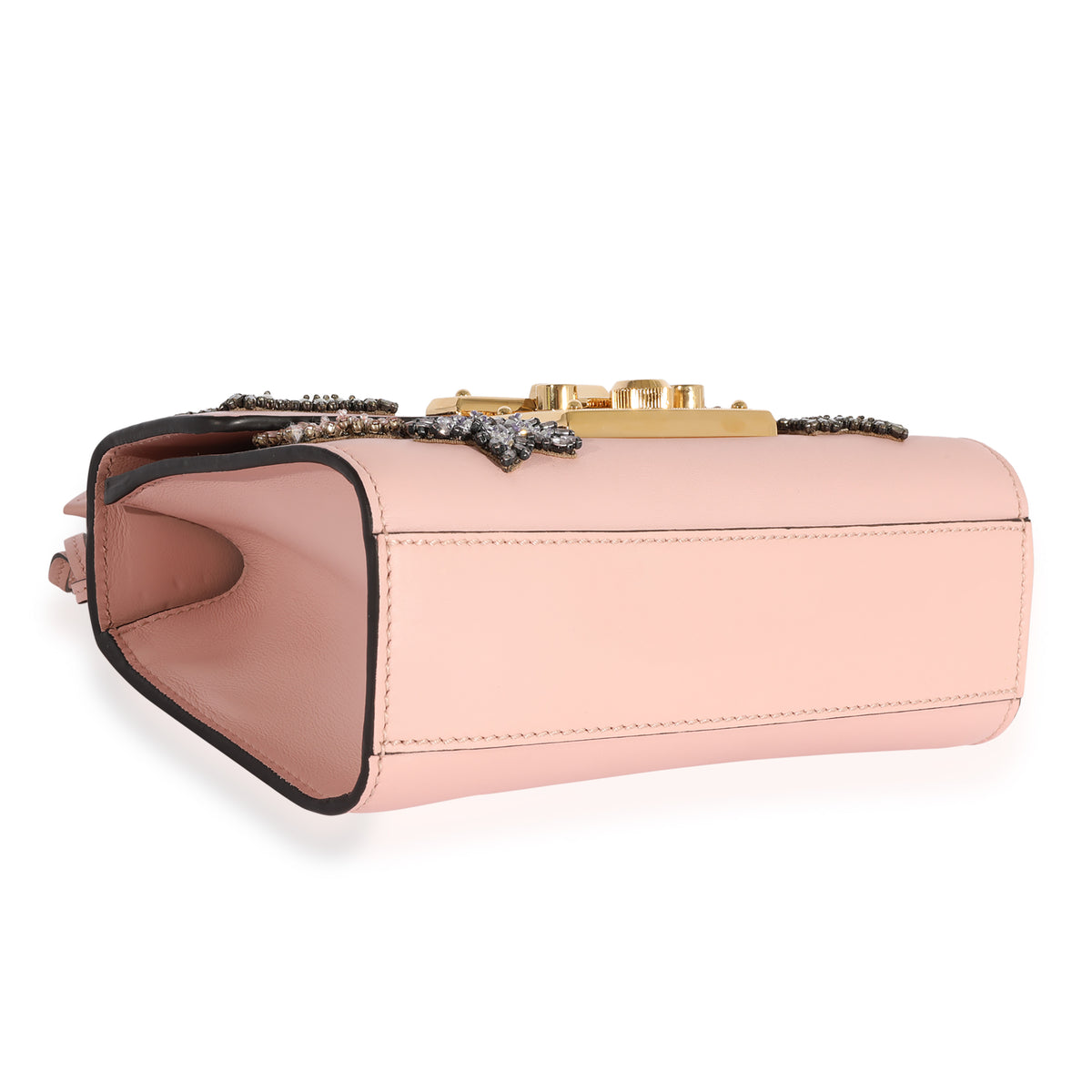 Crystal Star Pink Calfskin Small Padlock Bag