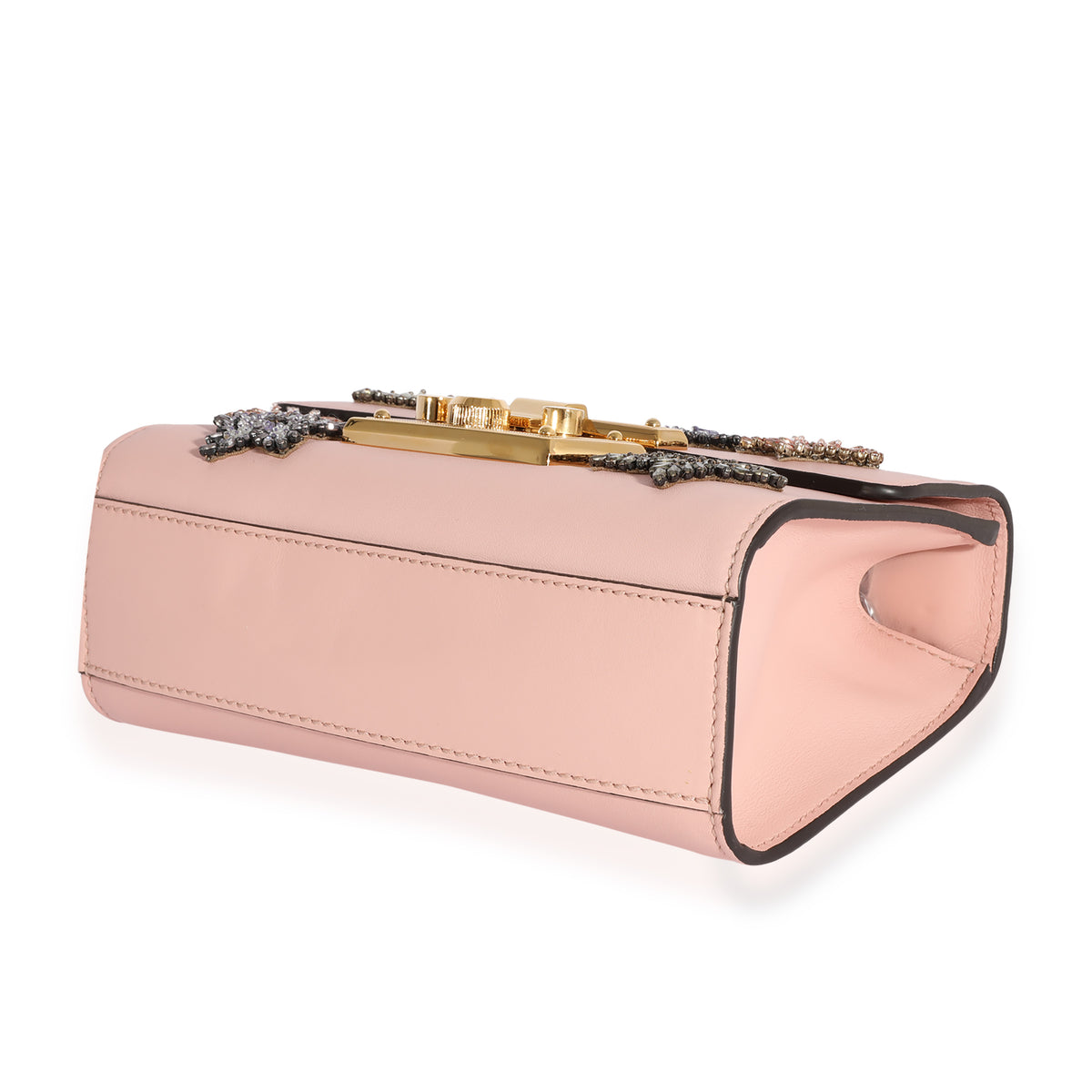 Crystal Star Pink Calfskin Small Padlock Bag