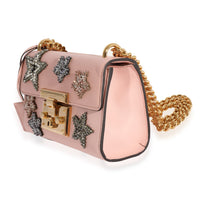 Crystal Star Pink Calfskin Small Padlock Bag