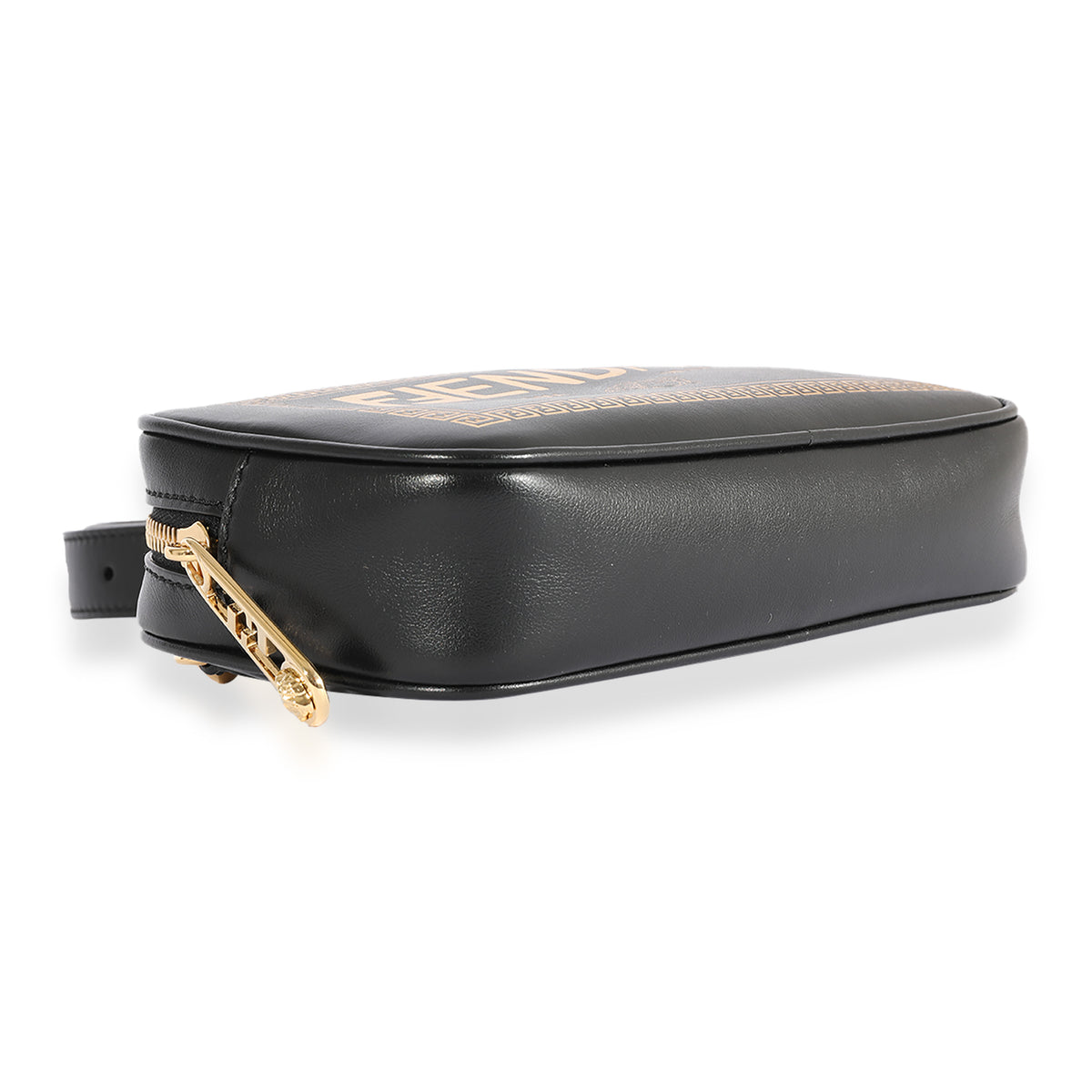 Fendi x Versace Fendace Black Logo Print Camera Case Handbag clasp