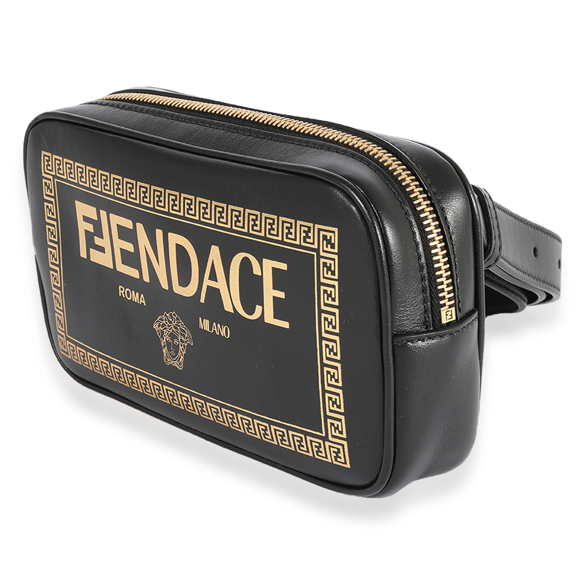 x Versace Fendace Black Logo Print Camera Case