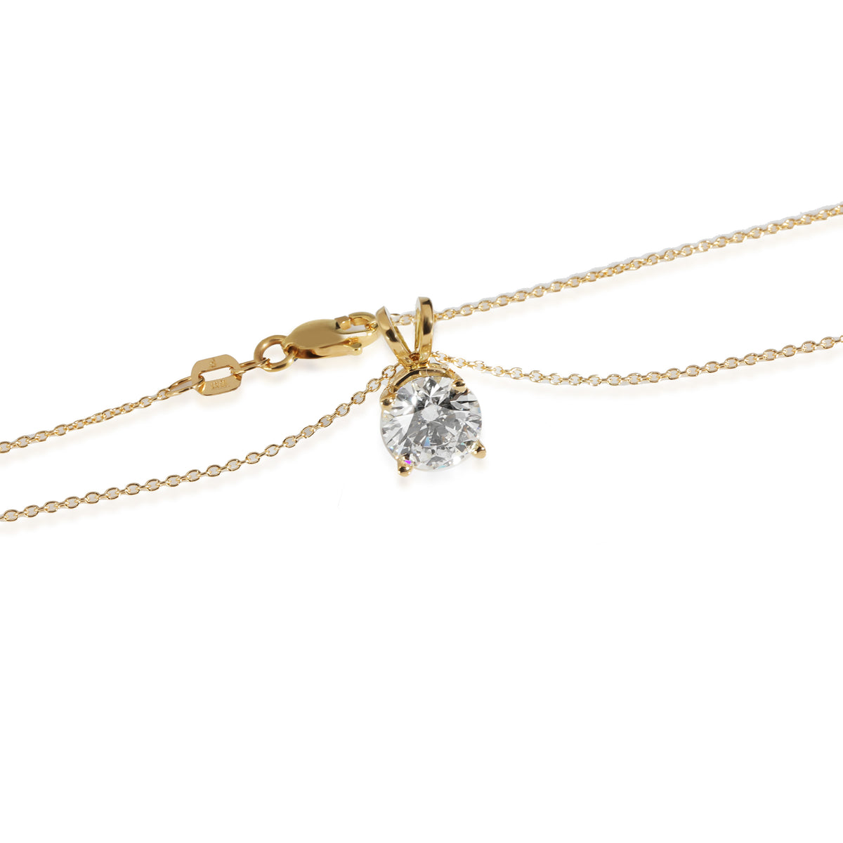 Diamond Solitaire Pendant in 18K Yellow Gold (1.66 CTW)